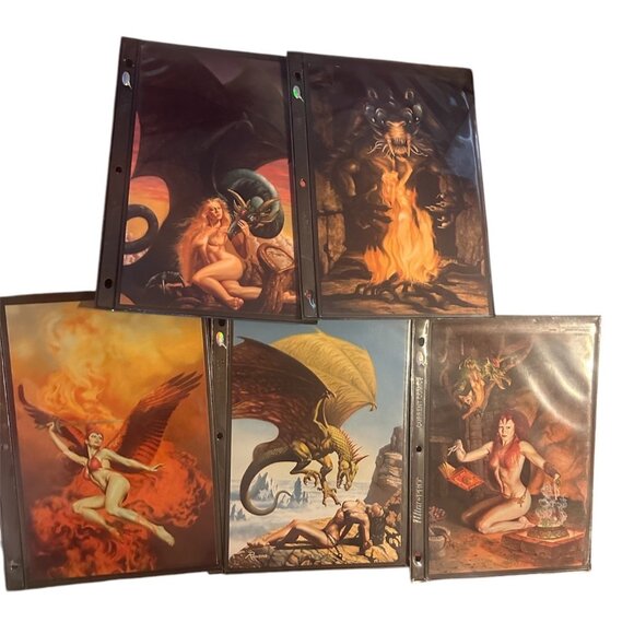 Set Of 5 Rowena Morrill Fantasy Art Prints In Protective Sleeves mystical 10x7 - Picture 1 of 14